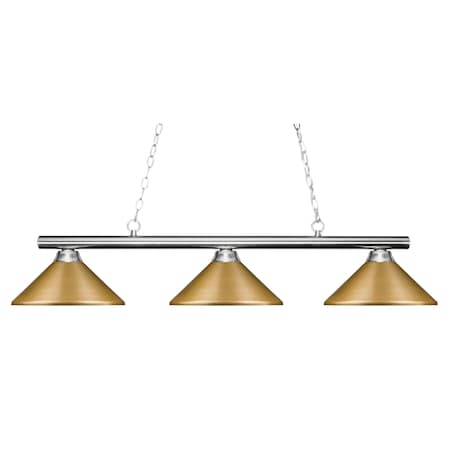 Z-Lite Sharp Shooter 3 Light Billiard Light, Chrome & Satin Gold 155-3CH-MSG